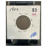 1902 Liberty Head Nickel in Cardboard Holder