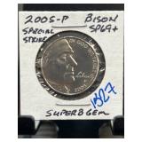 2005-P Bison Nickel Special Strike SP69+