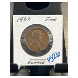 1932 Lincoln Wheat Cent in Fine Condition