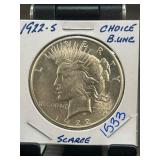 1922-S Peace Silver Dollar in Choice Condition