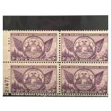 1935 Michigan Centennial Plate Block Stamps