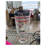 Vintage Glass Cocktail Shaker with Recipes