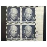 1970 Eisenhower 6c Plate Block Stamps