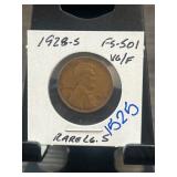 1928-S Lincoln Wheat Penny FS-501 Variety