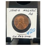 1945-S Lincoln Wheat Cent MS64/65 RD