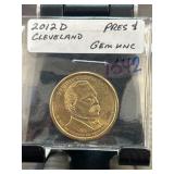 2012-D Grover Cleveland Presidential $1 Coin