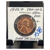 1956-D Lincoln Cent DDO-002 Gem Red