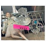 Glass Figures and Porcelain Doll