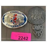 Two Metal Accessories: Belt Buckle and Decorative