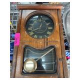Wooden Wall Clock with Brass Pendulum