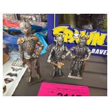 Trio of Metal Warrior Figurines