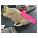 Belleek Porcelain Pig Figurine