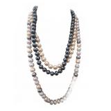 Three-Strand Mixed Pearl Bead Necklaces