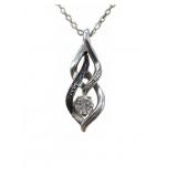 Sterling Silver Pendant with Diamond Accents