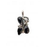 Sterling Silver Pendant with Black Stones