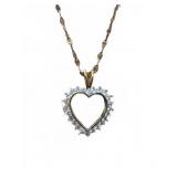 Sterling Silver 18in Heart Pendant Necklace
