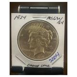 1924 Peace Dollar in Graded Holder