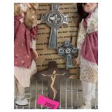 Cross Wall Art With Two Dolls