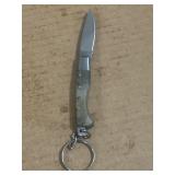 Pocket Knife Keychain with Faux Wood Handle