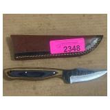 Handcrafted Knife with Wooden Handle and Leather S