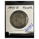 1945-D Jefferson Nickel in Holder