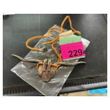 Metal Bull Horn Necklace With Leather Cord