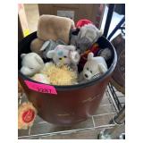 Plush Toys in Decorative Bin