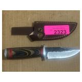 Fixed-Blade Knife with Leather Sheath