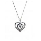 Sterling Silver Heart Pendant Necklace 18in