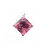 18k GP Square Pink Stone Pendant