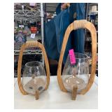 Two Wooden and Glass Sand Displays