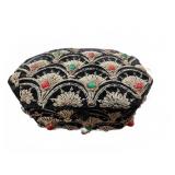 Embroidered Velvet Jewelry Box with Jewelry