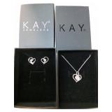 KAY Sterling Silver Heart Jewelry Set