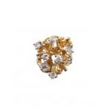 18k Gold Electroplated Size 6 Ring with Clear