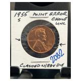 1955-S Lincoln Cent Mint Error Coin