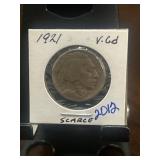 1921 Buffalo Nickel in Protective Sleeve