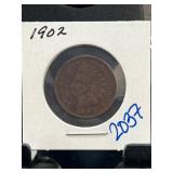 1902 Indian Head Cent in Display Holder