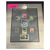 Framed Collection of U.S. Commemorative Stamps