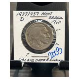 1937/937-D Buffalo Nickel Mint Error