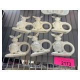 Six Ceramic Rabbit Napkin Rings