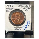 1959-D/D/D Lincoln Cent RPM-005 Rare Coin