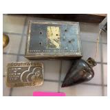 Cutex Tin, Plumb Bob, and Airline Tag Lot