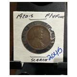 1920-S Lincoln Wheat Cent, Fine/Very Fine