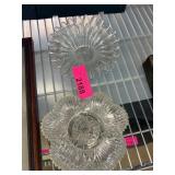 Two Clear Pressed Glass Dishes in Floral Designs