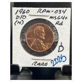 1960-D/D Lincoln Cent RPM-034 MS64+ RD