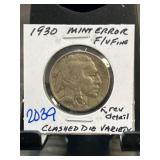 1930 Buffalo Nickel Mint Error