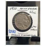 1920 Buffalo Nickel With Mint Error