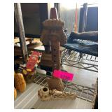 Decorative Clay Flute and Carved Pipe Set