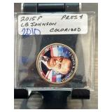 2015 P Lyndon B. Johnson Colorized Coin