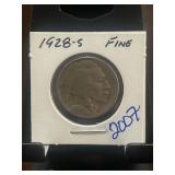 1928-S Buffalo Nickel in Fine Condition
